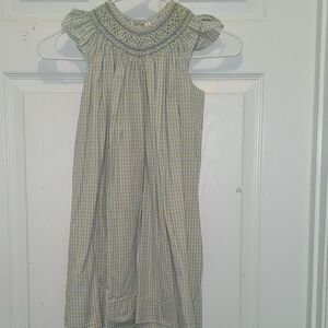 Oriental Express blue yellow smocked dress Sz 5